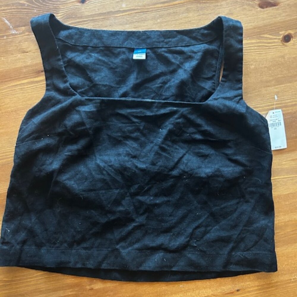 Old Navy Black Linen-Blend Tank Top, NWT – XS